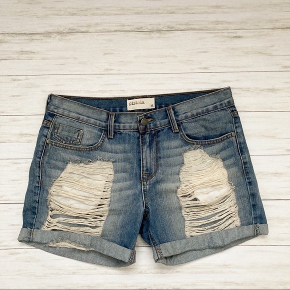 Pistola Distressed Jean Shorts | Size M - Picture 1 of 4